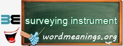 WordMeaning blackboard for surveying instrument